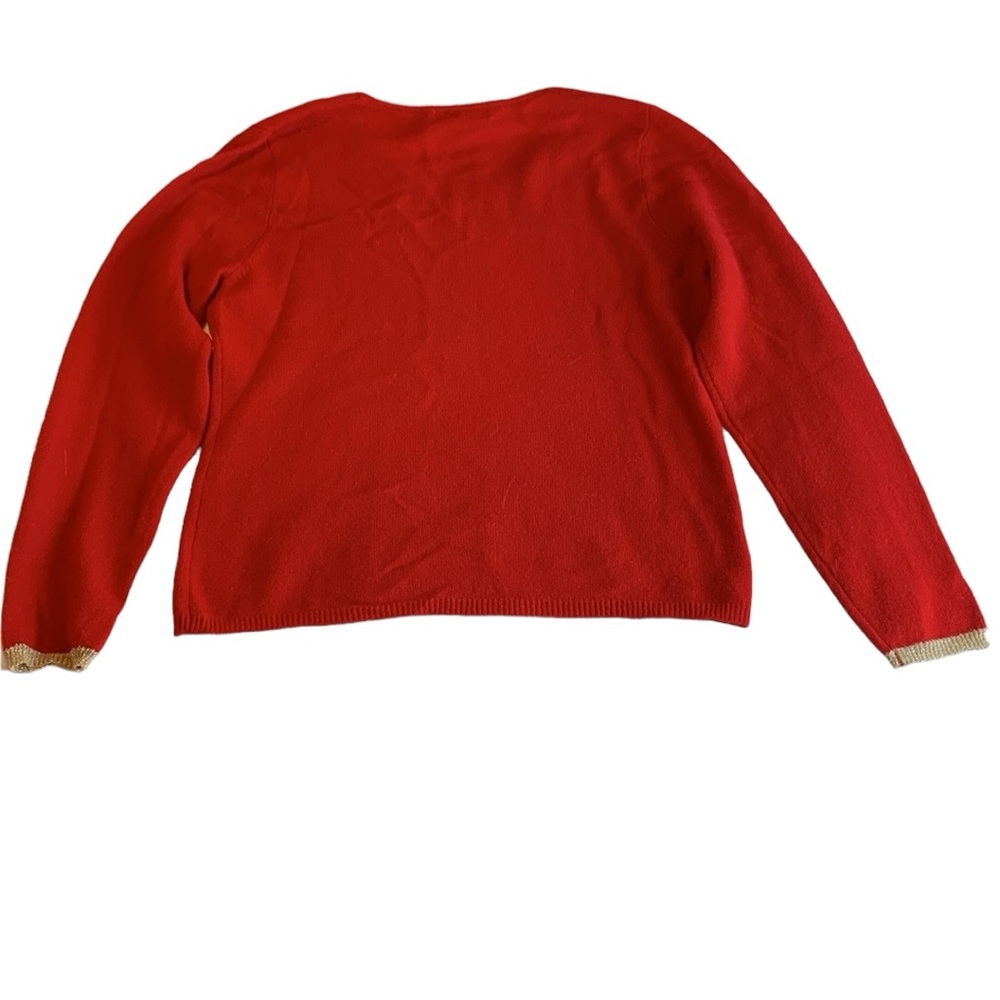 100% Cashmere 2 ply Peck and Peck Red Sweater - Picture 2 of 11